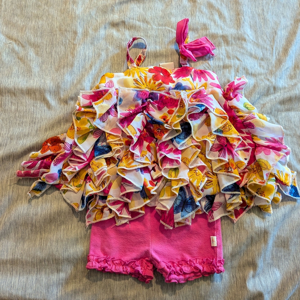 Floral Ruffle Kids Matching Set